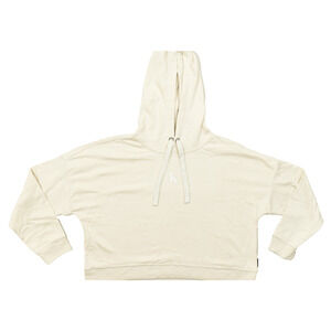 Calvin Klein Jeans Womens XL Cream Ivory Cropped Hoodie Logo Pullover Sweater